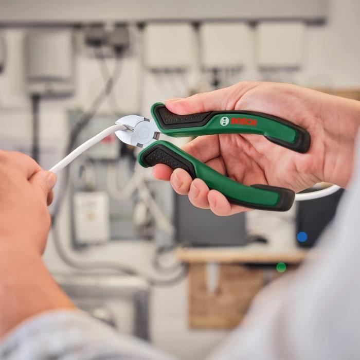 Bosch Home and Garden - Set de 3 pinces (universelle, a bec long, coupante diagonale endurantes ergonomiques)