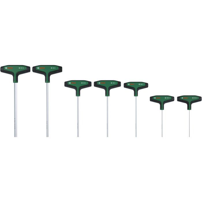Jeu de 7 tournevis hexagonaux avec poignée en T BOSCH - 2 a 10 mm