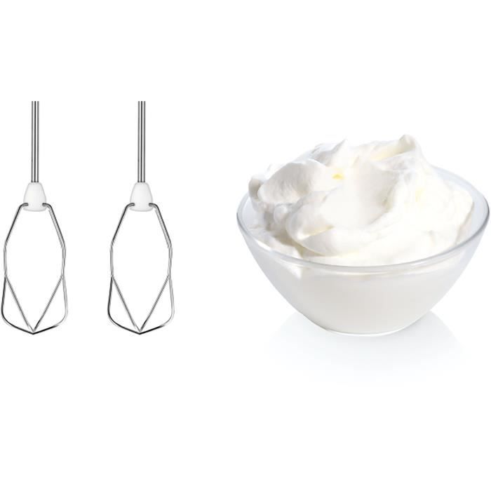 Batteur BOSCH CleverMixx MFQ3530 - 450 W - 5 vitesses - 2 fouets / 2 crochets pétrisseurs inox - Blanc / Gris