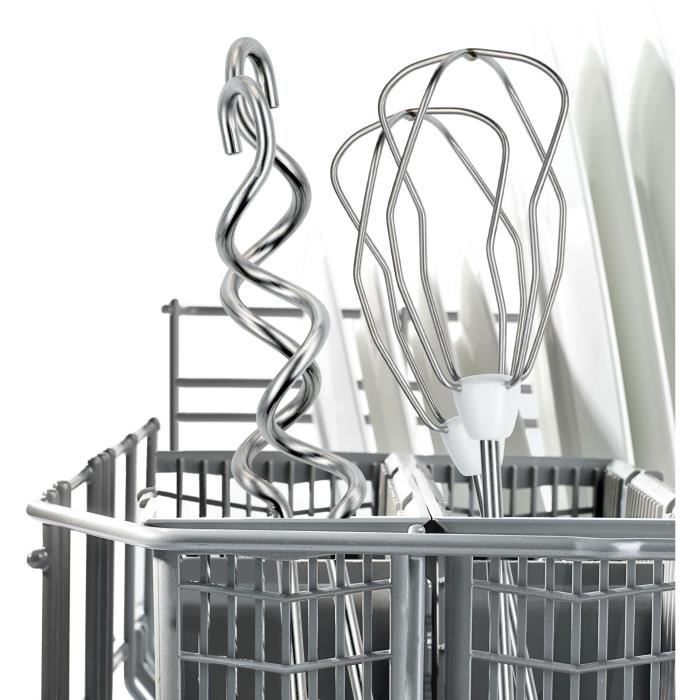 Batteur BOSCH CleverMixx MFQ3530 - 450 W - 5 vitesses - 2 fouets / 2 crochets pétrisseurs inox - Blanc / Gris