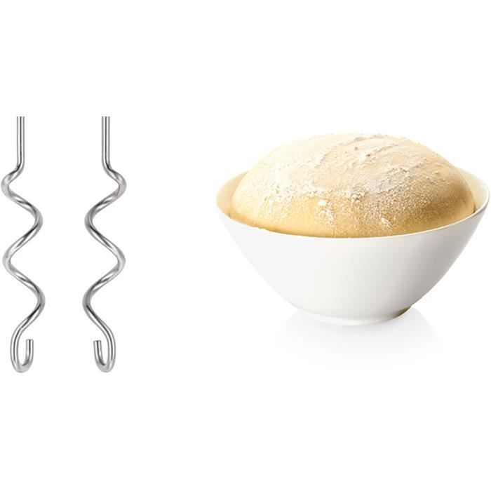 Batteur BOSCH CleverMixx MFQ3530 - 450 W - 5 vitesses - 2 fouets / 2 crochets pétrisseurs inox - Blanc / Gris