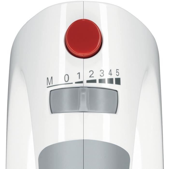 Batteur et mixeur plongeant - BOSCH - MFQ3540 - 450W - 5 vitesses - 2 fouets - 2 crochets pétrisseurs