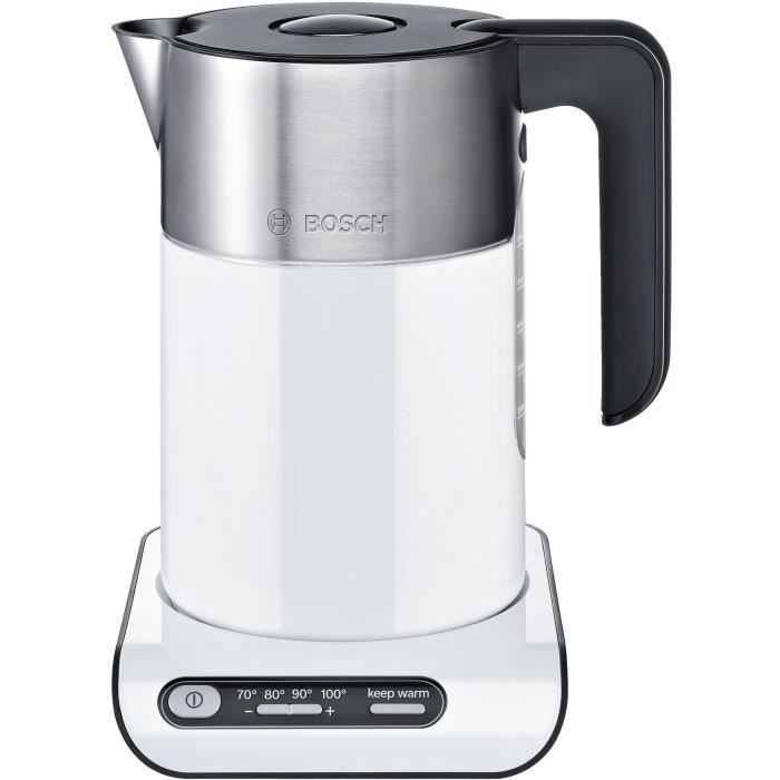 Bouilloire Èlectrique BOSCH TWK8611P Styline - Blanc - 1.5L - 2400W - 4 niveaux de tempÈrature