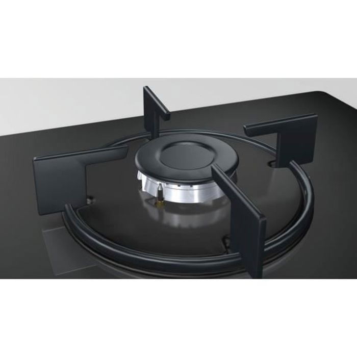 BOSCH POP6B6B10 Plaque de cuisson gaz - 4 foyers - 7400W - L56 x P48cm - Revetement verre trempÈ - Noir