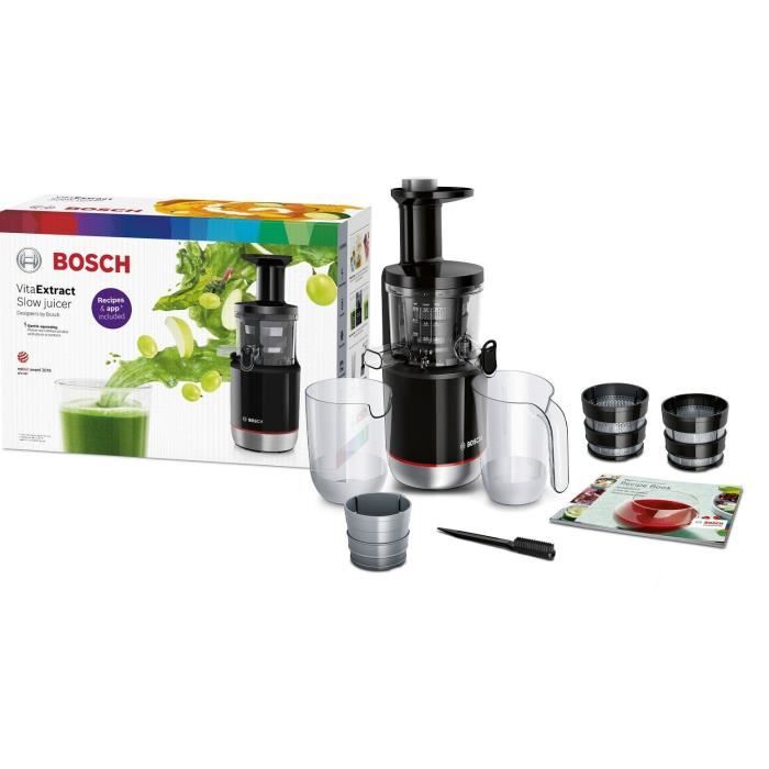 Extracteur de jus - BOSCH - MESM731M VitaExtract - Noir/inox - 150 W - 1 vitesse + reverse - syst. de sÈcuritÈ sur le couvercle