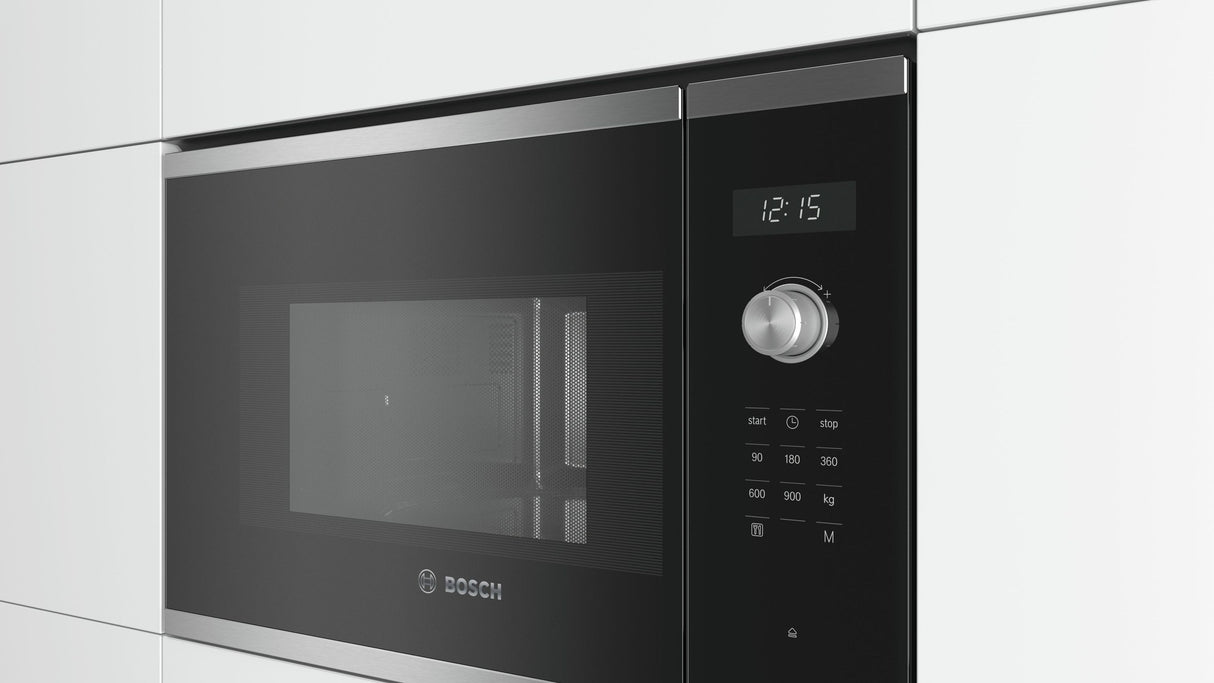 Micro-ondes encastrable - BOSCH Série 6 - BFL554MS0 - Noir / Inox - 59,4 x 38,8 x 38,3 cm