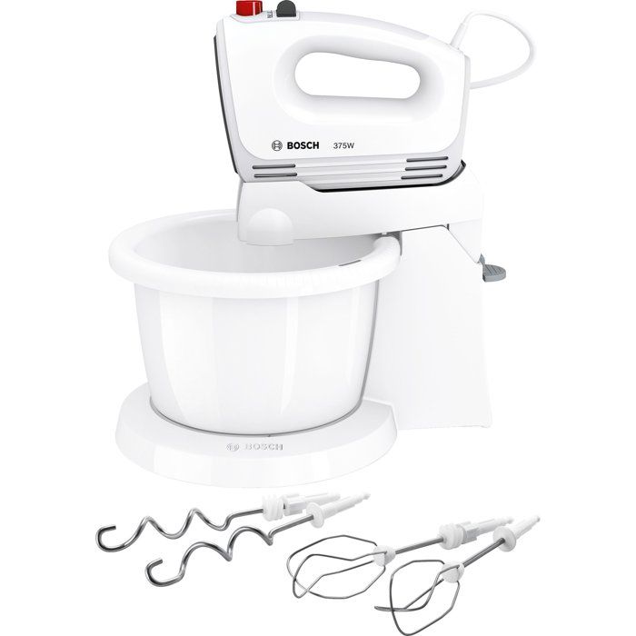 Batteur électrique - BOSCH - MFQ2600G ErgoMixx - 375 W - 4 vitesses + turbo - Blanc / Gris