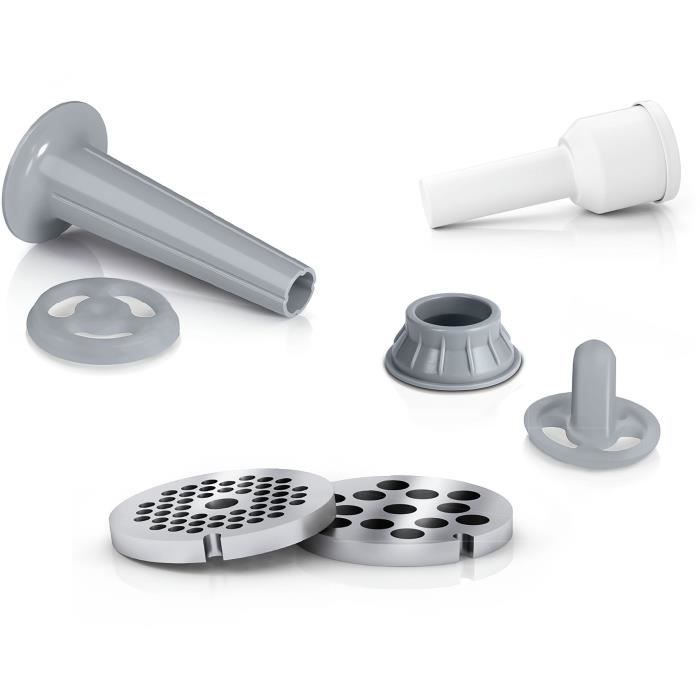 Hachoir a viande SmartPower - BOSCH - MFW2520W - 2 grilles de hachoir - Garnisseur de saucisses - Blanc