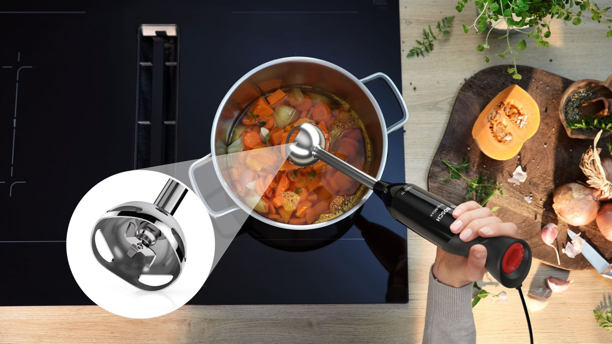 Mixeur plongeant - BOSCH - MS6CB6110 ErgoMixx - 1000 W - 12 vitesses + turbo - Bol mixeur - Noir