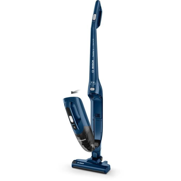 BOSCH BCHF216S - Aspirateur balai sans fil 2en1 - Autonomie 40min - CapacitÈ du bac : 0,4L - 2 vitesses - Bleu foncÈ