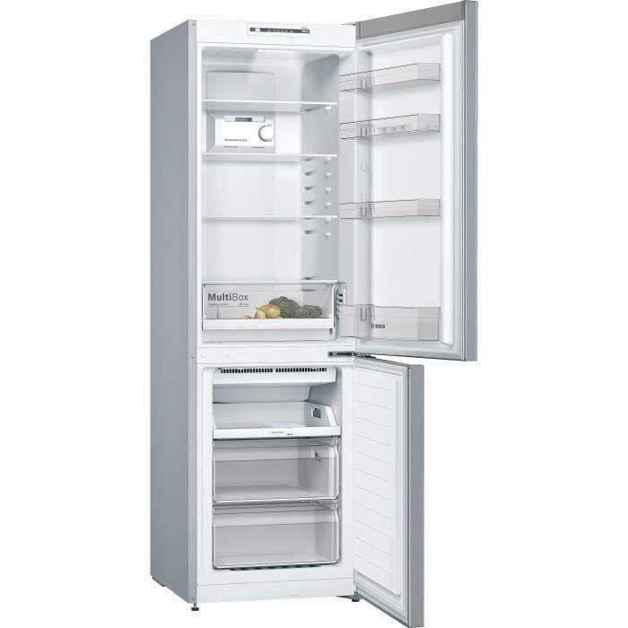 BOSCH KGN36NLEA - RÈfrigÈrateur congÈlateur bas - 302L (215L + 87L) - Froid NoFrost multiairflow - L 60 x H186cm - Portes inox