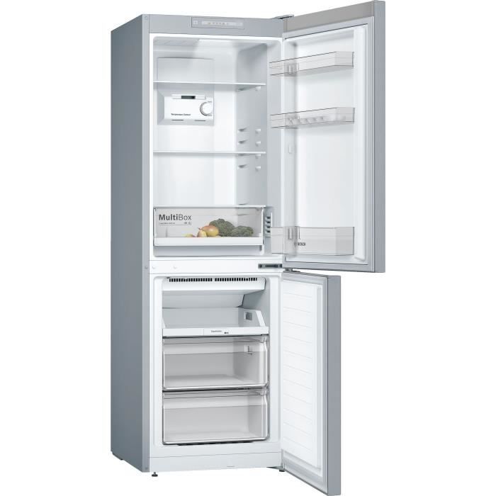 Réfrigérateur combiné - BOSCH - KGN33NLEB - Classe E - 282 L - 176 x 60 x 66 cm - Inox