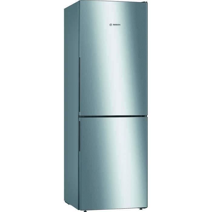 BOSCH KGV33VLEAS - RÈfrigÈrateur congÈlateur bas - 288L (194+94) - Froid brassÈ - L 60cm x H 176cm - Inox
