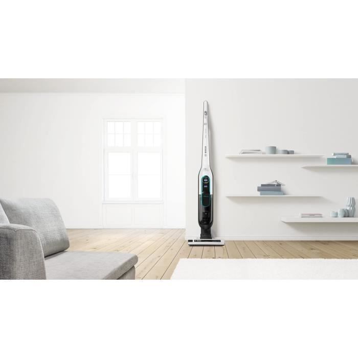 BOSCH BCH86HYG2 - Athlet - aspirateur balai rechargeable- SÈrie 6 blanc - 60 mn d'autonomie - bac 900 ml - 2 vitesses et turbo