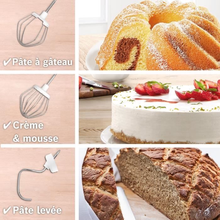 Robot pâtissier BOSCH Serie 2 MUMS2AW00 - 700 W - 4 vitesses - 3,8 L - Blanc
