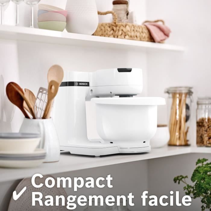Robot pâtissier BOSCH Serie 2 MUMS2AW00 - 700 W - 4 vitesses - 3,8 L - Blanc