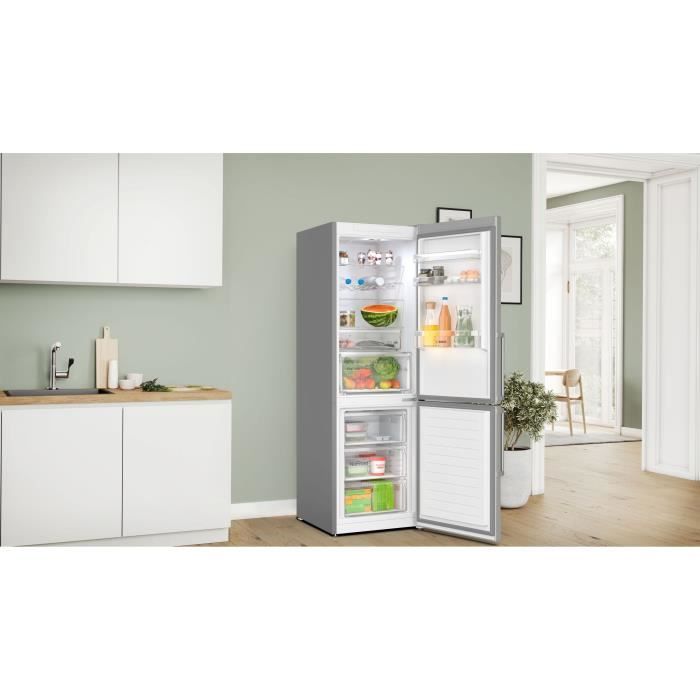 Réfrigérateur combiné BOSCH KGN367ICT SER4 - Classe C - Capacité 321L - H186 x L60 x P66,50 cm - Inox
