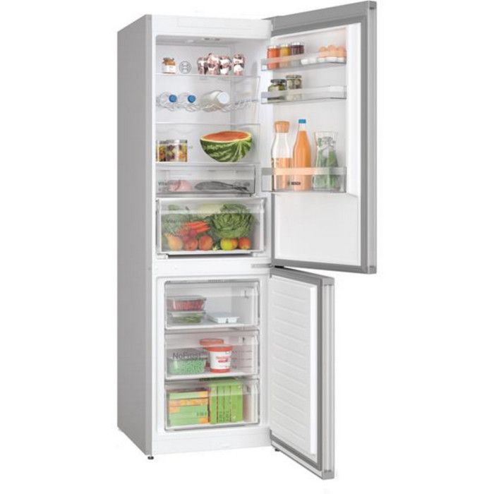 Réfrigérateur combiné - BOSCH - KGN367LDF - Classe D - 321 L - 186 x 60 x 66,50 cm - Inox