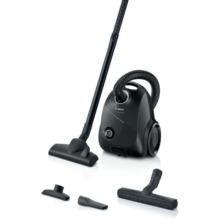 Aspirateur Traineau avec sac - BOSCH BGLS2BA1H Serie 2 - 600 W - Capacité du sac 3,5L - Filtre microfiltre lavable