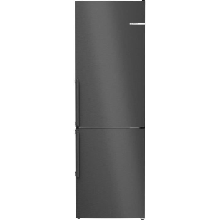 Réfrigérateur combiné - BOSCH - KGN36VXCT - Classe C - 321 L - 186 x 60 x 66,50 cm - Acier brossé noir