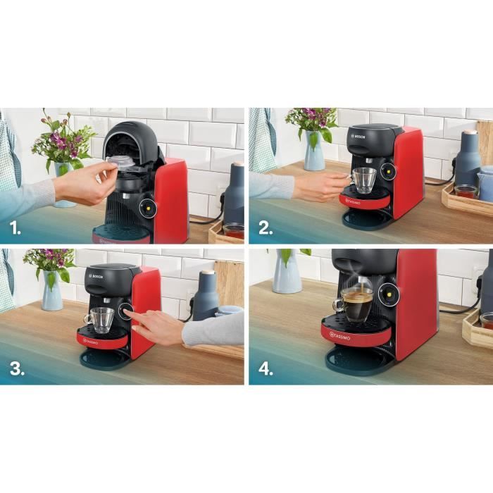 Machine a cafÈ multi-boissons - BOSCH TASSIMO - TAS163E - T16 Finesse - 1400 W - 0,7 l - Rouge