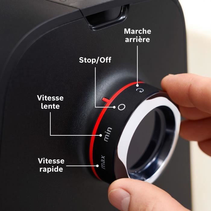 Hachoir a viande BOSCH Série 6 MFWS660B - 500 W - 3 grilles de hachoir - Noir