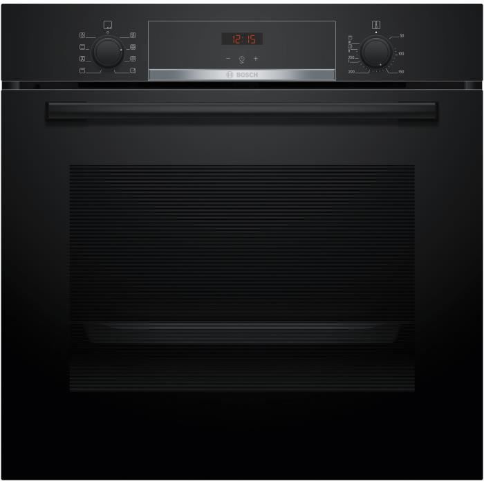 Four encastrable EcoClean - BOSCH SER4 - HBA553BA3F - Noir - 71 L - Classe Ènergie A+ - 59,5 x 59,4 x 54,8 cm