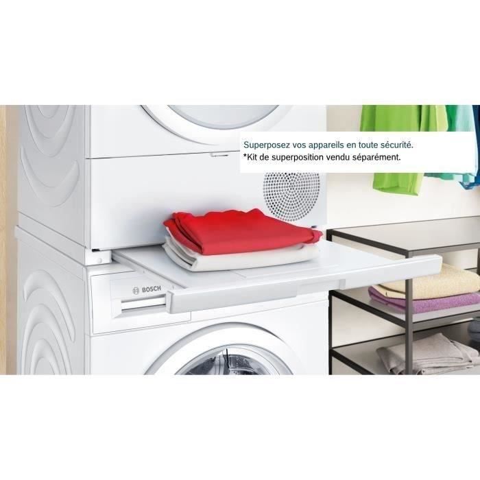 Seche-linge pompe a chaleur BOSCH WQG1420DFR SER6 - 9 kg - Induction - L60cm - Blanc