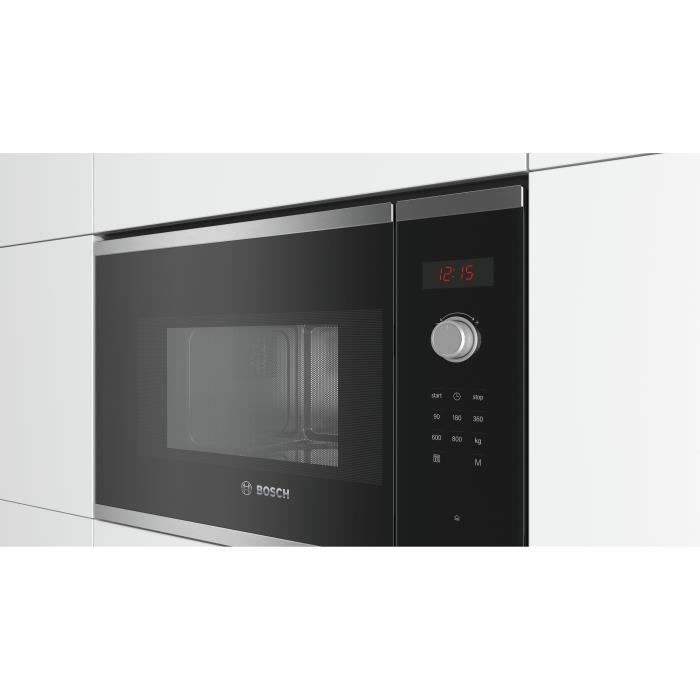 Micro-ondes simple encastrable - BOSCH SER4 - BFL523MS1F - Inox - 20 L - 38,2 x 59,4 x 31,7 cm