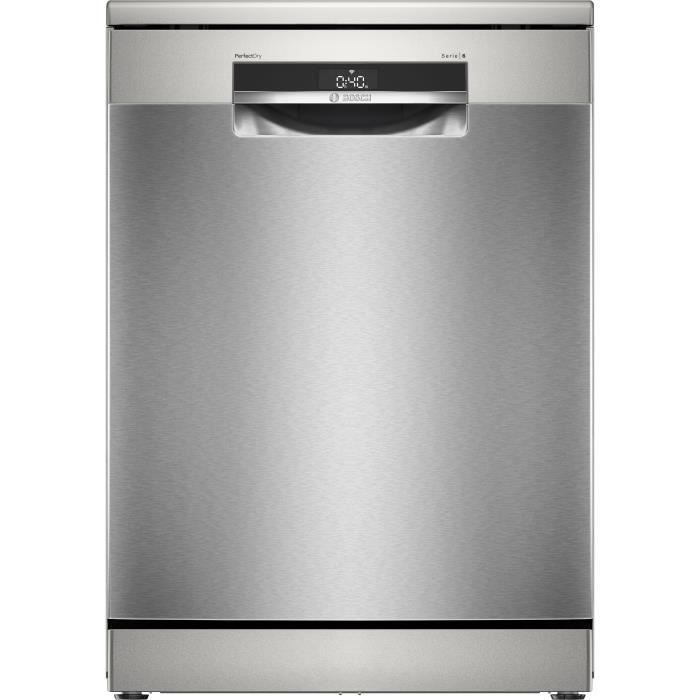 Lave-vaisselle pose libre BOSCH SMS6ZCI11F SER6 - 14 couverts - Induction - L60cm - 40 dB - Classe B - tiroir a couverts - Acier