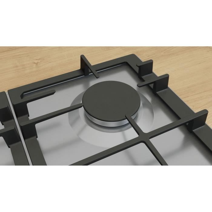 Table de cuisson a gaz - BOSCH Série 6 - 4 foyers - 52 x 58,2 x 4,5 cm - PCP6A5I90 - Inox