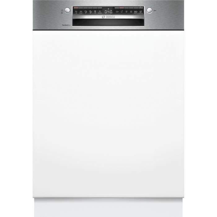 Lave-vaisselle semi-encastrable BOSCH SMI6ZCS10E SER6 - 14 couverts - Induction - L60cm - 40 dB - Classe B - tiroir - Acier Brossé