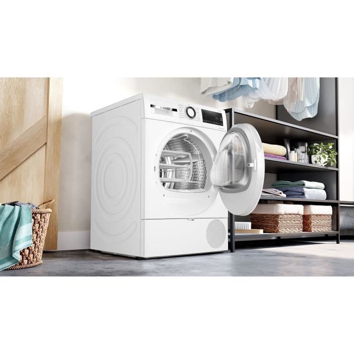 Seche-linge pompe a chaleur BOSCH SER6 WQG133DTFR - 8 kg - Induction - L60cm - Classe C - Blanc