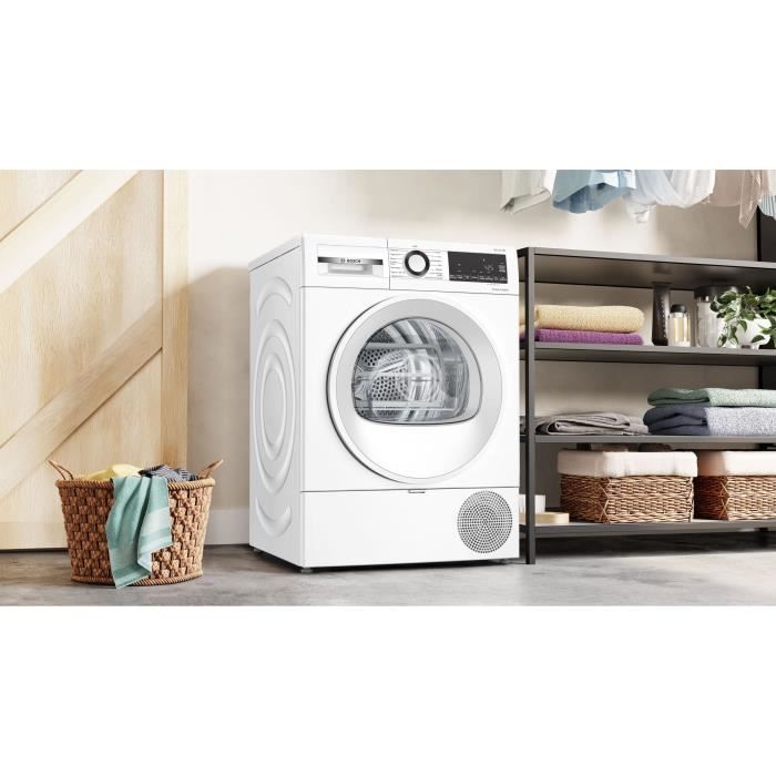 Seche-linge pompe a chaleur BOSCH SER6 WQG133DTFR - 8 kg - Induction - L60cm - Classe C - Blanc