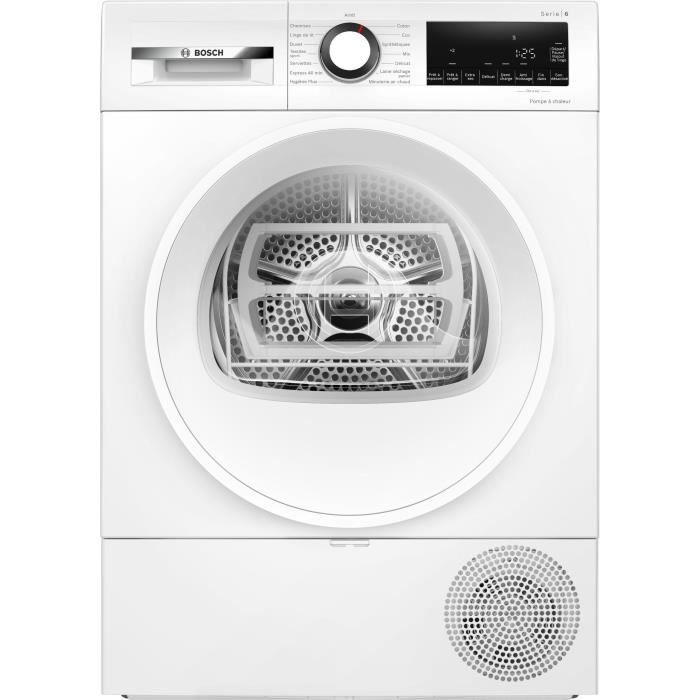 Seche-linge pompe a chaleur BOSCH SER6 WQG133DTFR - 8 kg - Induction - L60cm - Classe C - Blanc
