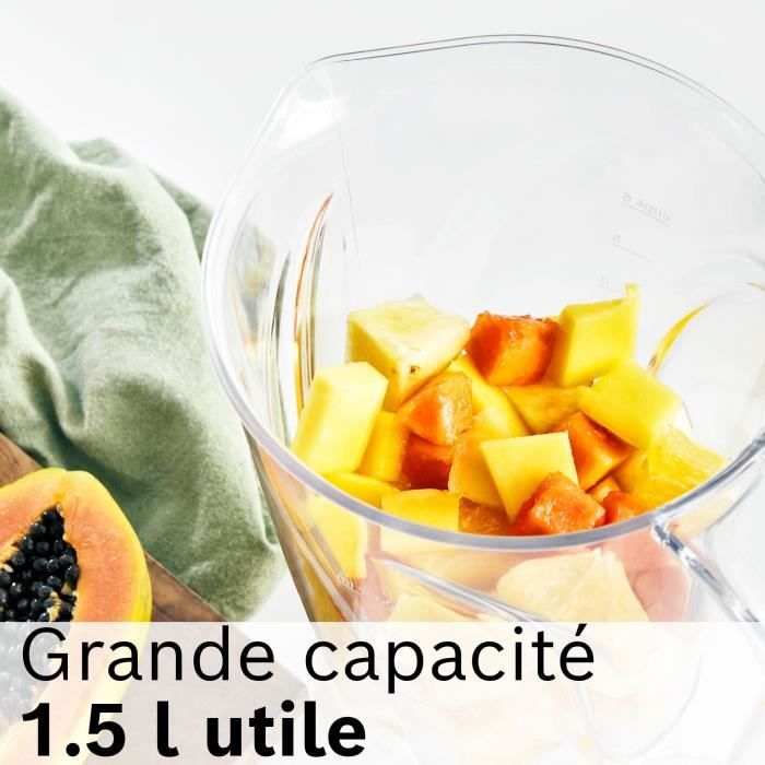 Blender VitaPower - BOSCH - MMB614GO - 1200 W - 30.000 trs/mn - 2 vitesses + Turbo - Bol 2 L - noir