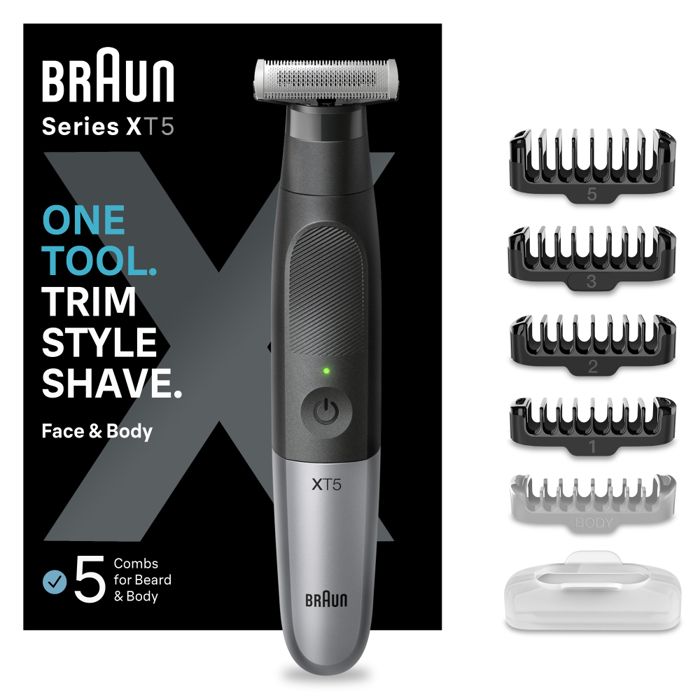 Braun - Tondeuse a Barbe Series X XT5100 - Avec Rasoir Pour Le Corps Et Le Visage