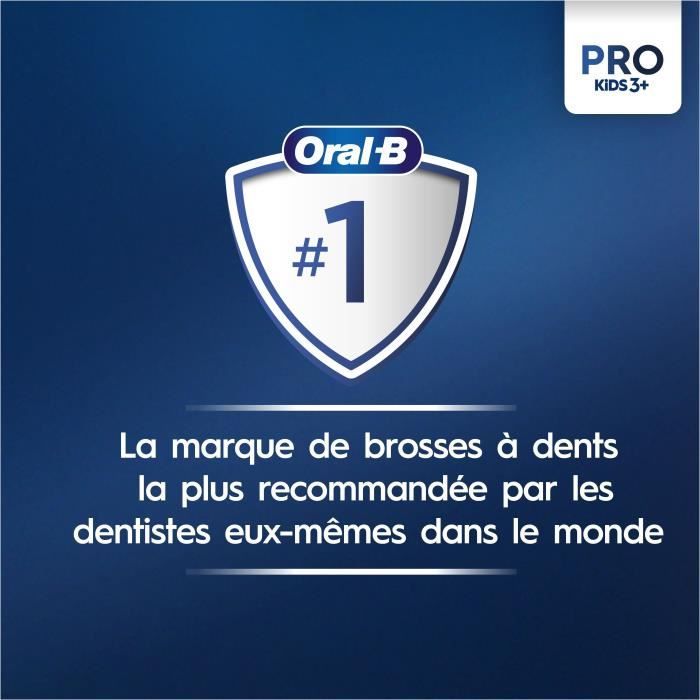 Oral-B Pro Kids3+ Brosse a dents électrique enfant Spiderman, Marvel, 1 étui de voyage, 1 Brossette Brossage Doux