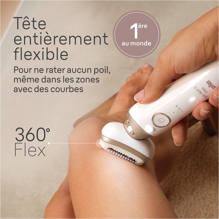 Épilateur - BRAUN - Silk-épil 9-011 3D - Sans fil - 2 modes - Blanc