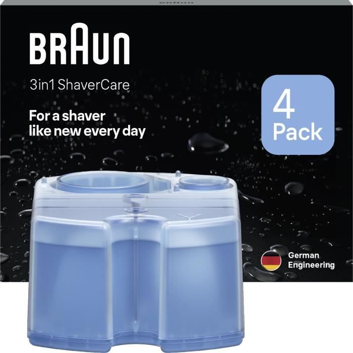 Cartouche de nettoyage - BRAUN - CCR4 Recharges clean & renew - Pour station SmartCare - Pack de 4