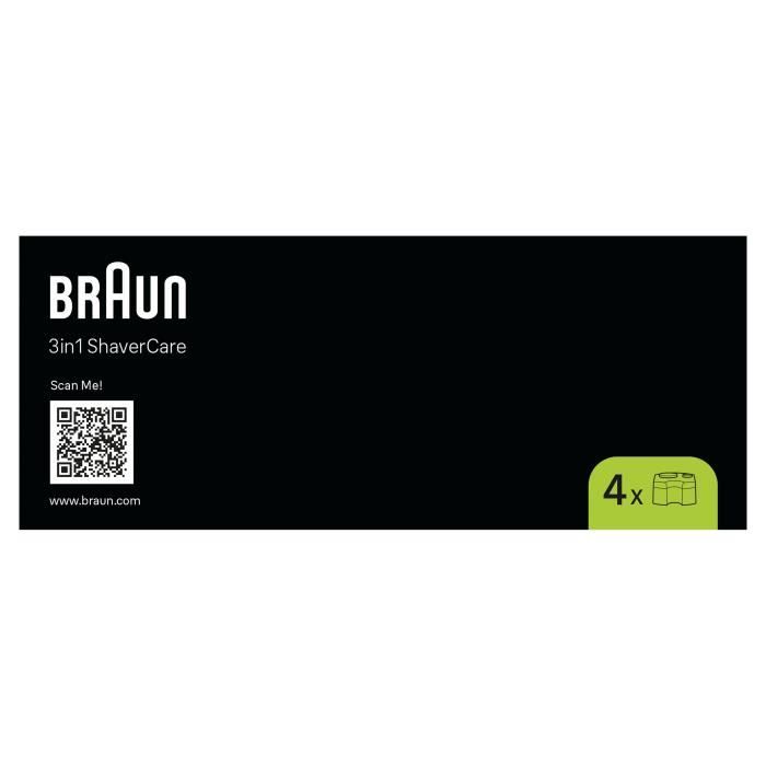 Cartouche de nettoyage - BRAUN - CCR4 Recharges clean & renew - Pour station SmartCare - Pack de 4
