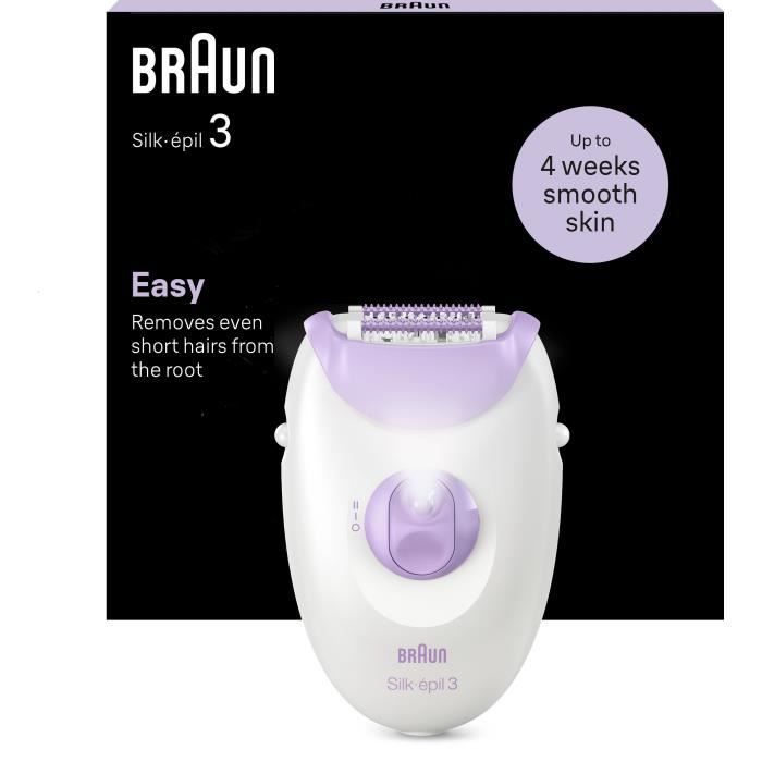 Épilateur électrique filaire - BRAUN - SILK EPIL 3-000 - 2 vitesses - Violet