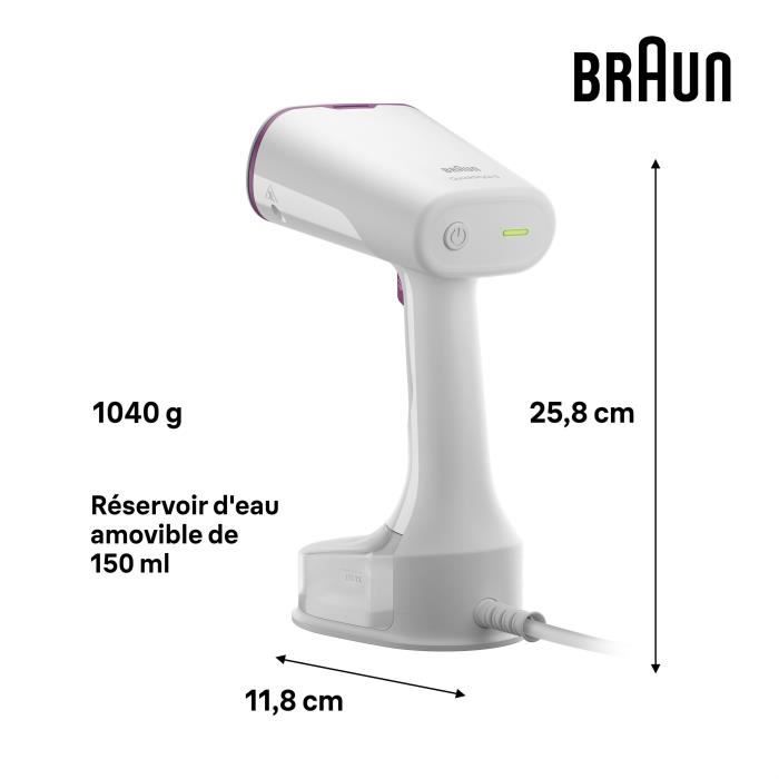 Défroisseur vapeur - BRAUN - GS5011PU - Vertical - 1200 W - 22 g/min - Blanc / Violet