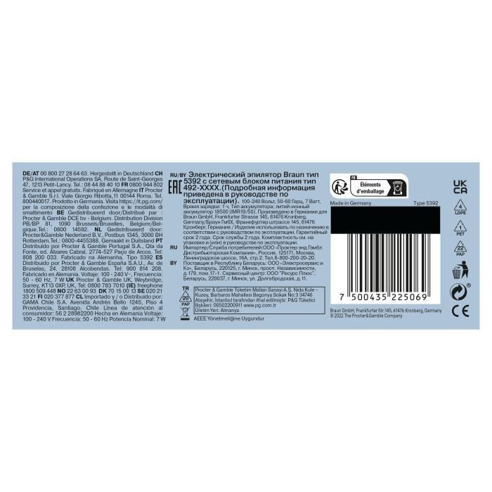 Épilateur électrique sans fil - BRAUN - SILK EPIL 5-000 - Étanche - 2 vitesses - Rose / Blanc