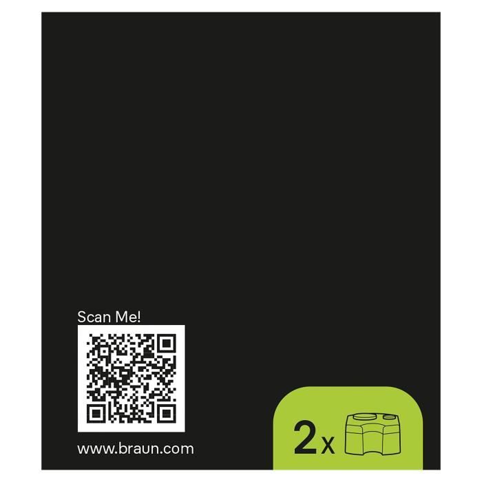 Cartouche de nettoyage - BRAUN - CCR2 Recharges clean & renew - Pour station SmartCare - Pack de 2