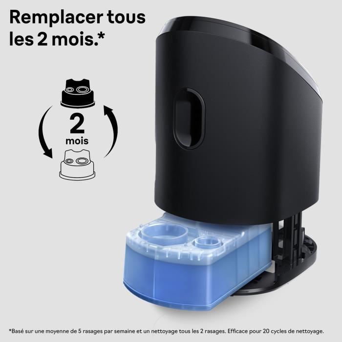Cartouche de nettoyage - BRAUN - CCR2 Recharges clean & renew - Pour station SmartCare - Pack de 2