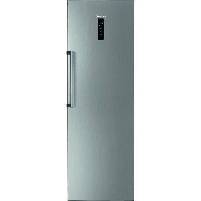 BRANDT BFL862YNX RÈfrigÈrateur 1 porte - 355 L - Froid ventilÈ - L59,5 x H185 cm - Inox