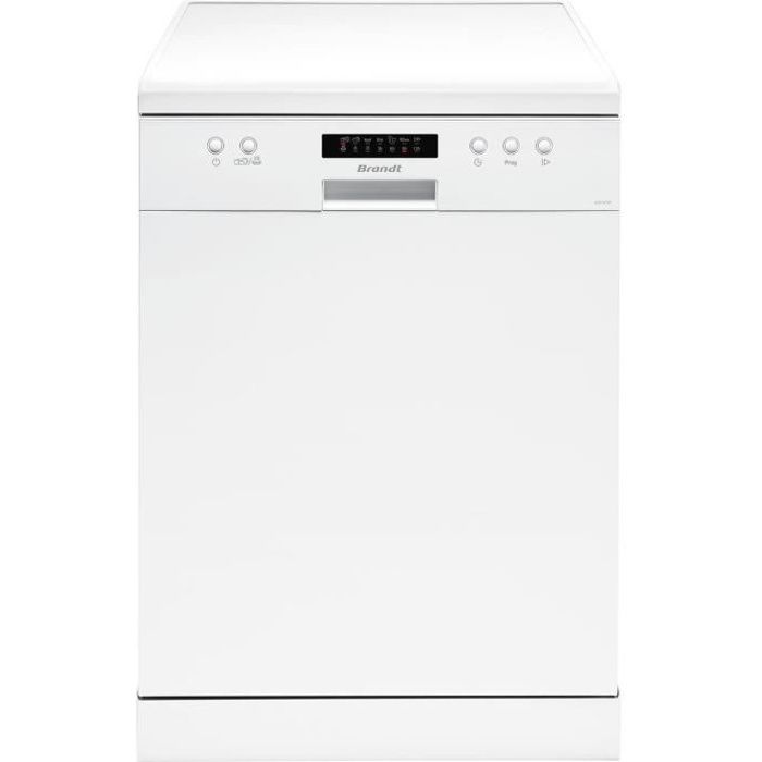 Lave-vaisselle pose libre BRANDT LVC147W - 14 couverts - L60cm - 47dB - Blanc