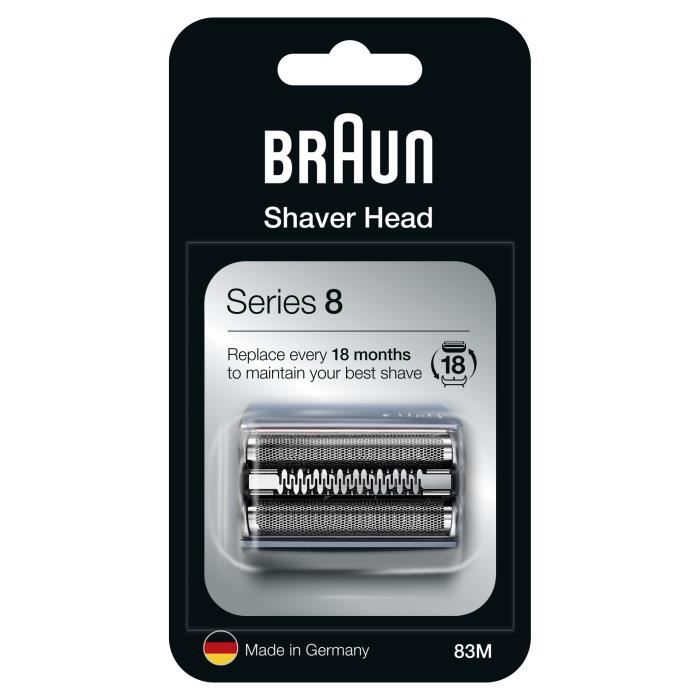 Cassette de Rechange - BRAUN - 83M - Pour rasoir Èlectrique Series 8 - ArgentÈ