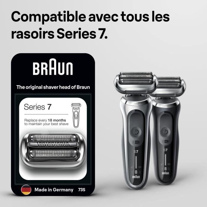 Tete de rasoir - BRAUN - Cassette Keypart Series 7 73S KP - Argent